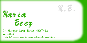 maria becz business card